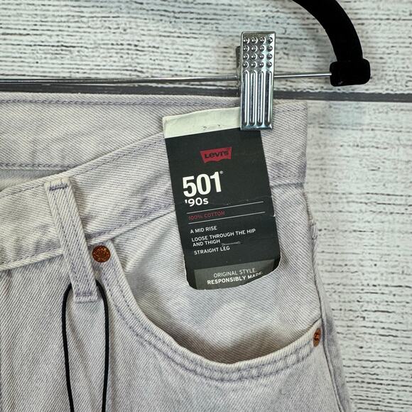 Levi's Women's 501 High Waisted Purple Washed 90's Straight Leg Jeans Size 27 - Picture 2 of 11